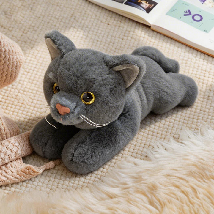 Lifelike Stretching Cat Plush Floor Cuddle Pillow Kalsten