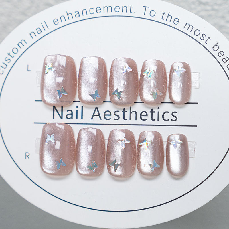 Artistic Butterfly Accent Press-On Nails
