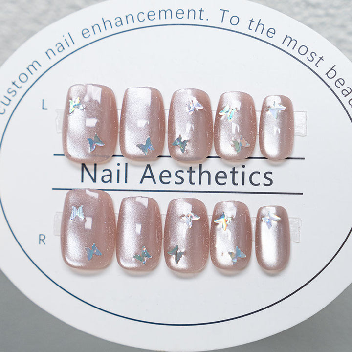 Artistic Butterfly Accent Press-On Nails