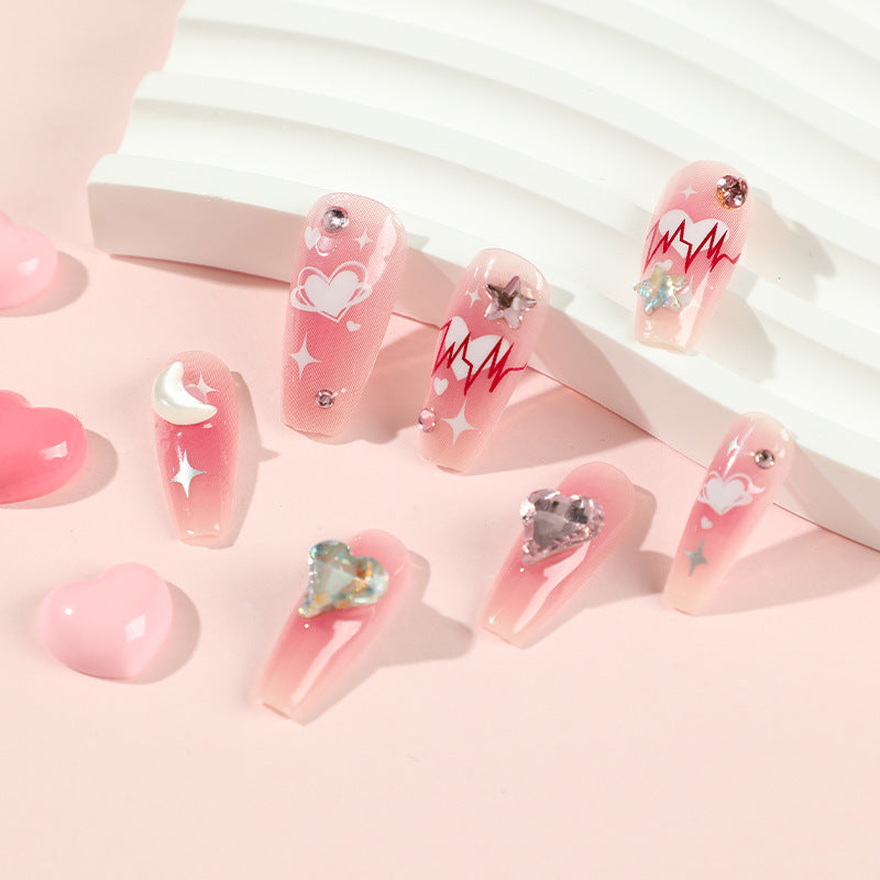Artful Gel Nails with Glamorous Decorations Kalsten