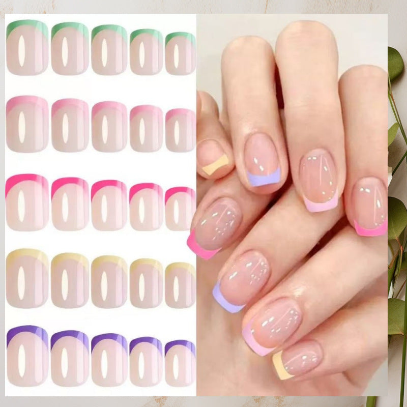 Artificial Nail Set with Colorful Accented Tips Kalsten