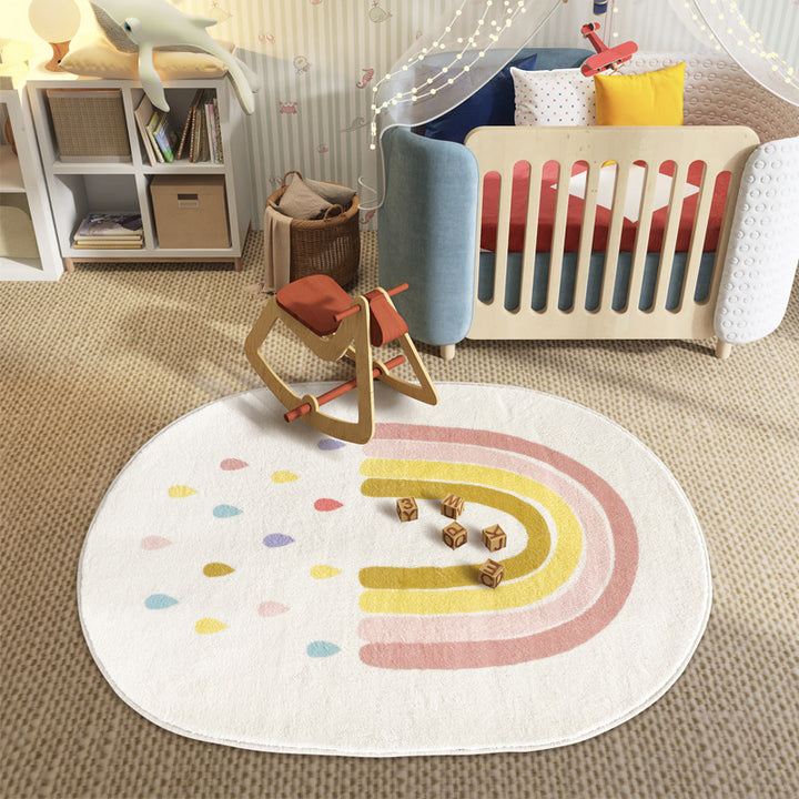 Children's Playful Rainbow-themed Area Rug