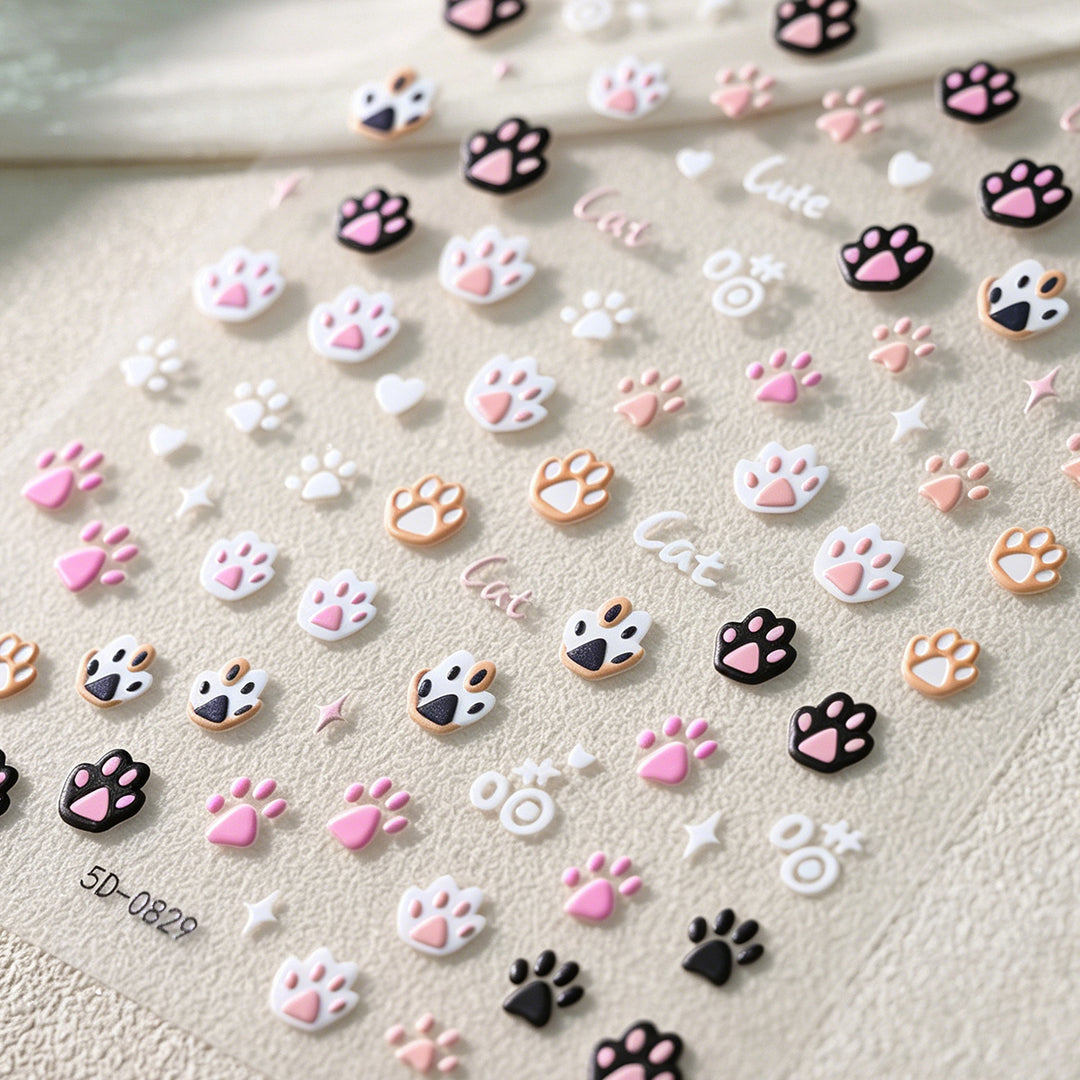 Cute Animal Paw-Themed Nail Art Charms
