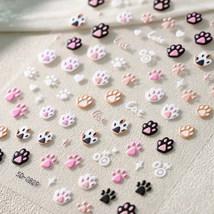 Cute Animal Paw-Themed Nail Art Charms