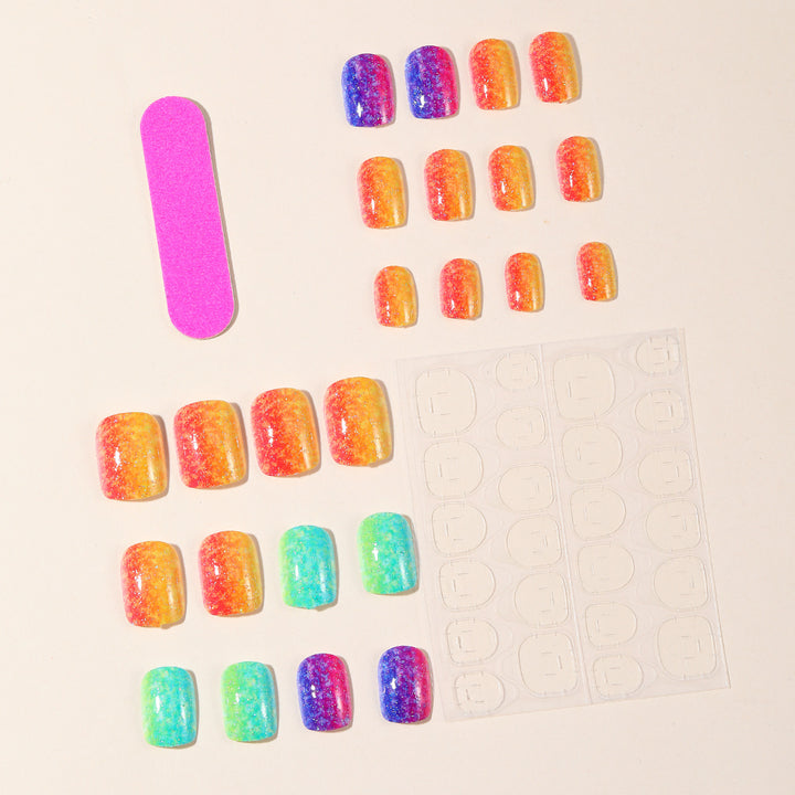 Sparkling Gradient Glitter Nail Art Extensions Kalsten
