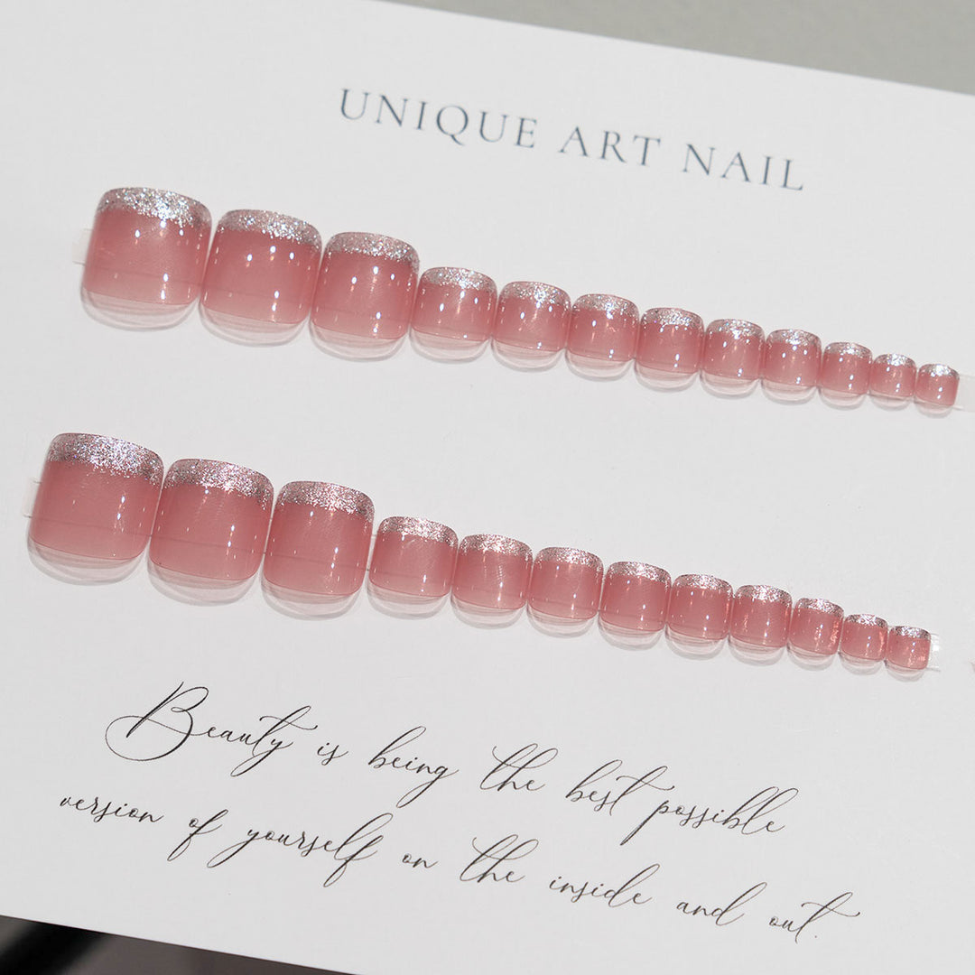 Glitter-Accent Press-On Toenails