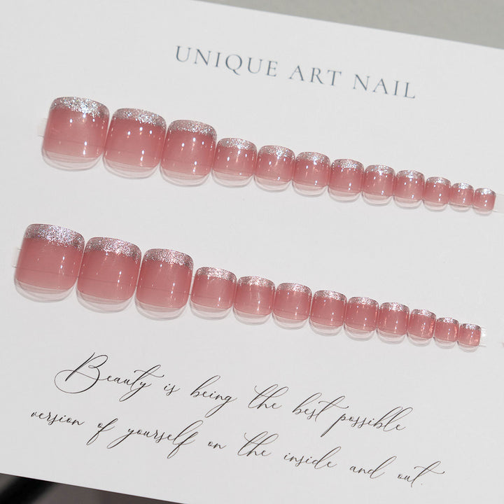 Glitter-Accent Press-On Toenails