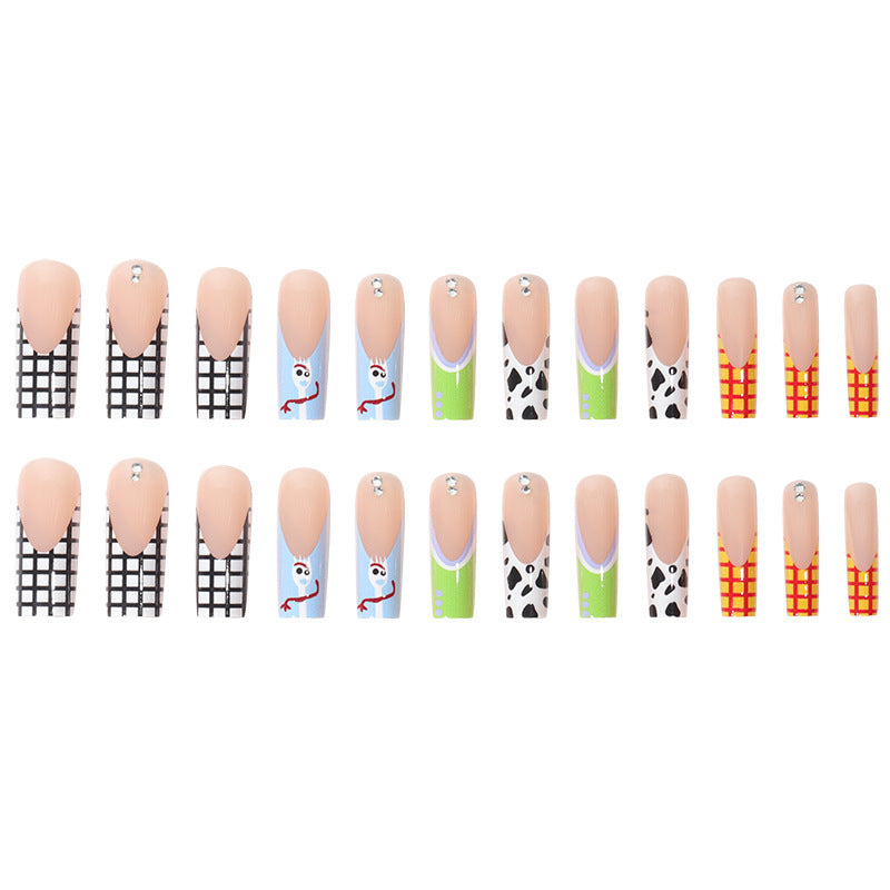 Artistic Patterned Long Press-On Nails Kalsten