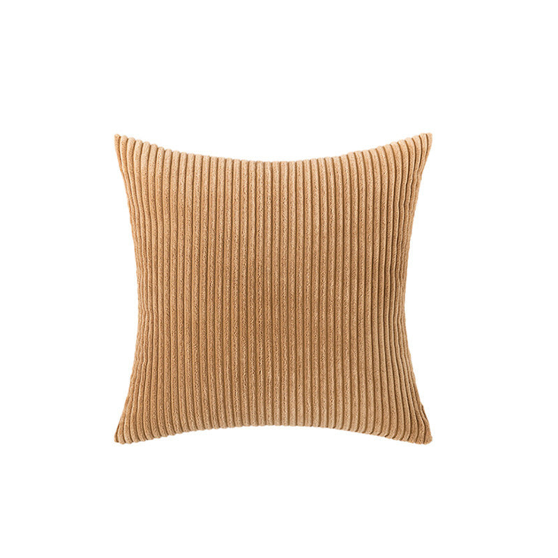 Corduroy Ribbed Square Accent Pillow Cover with Deep-Channel Texture and Concealed Zipper