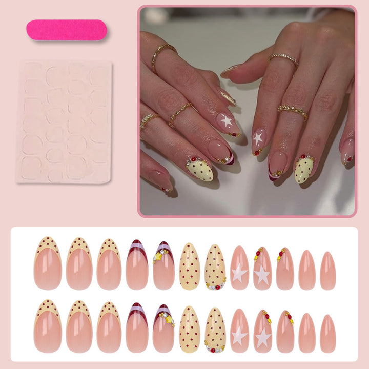 Acrylic Nail Set with Luxurious Accents and Creative Designs Kalsten