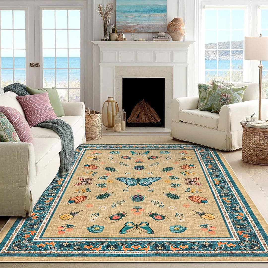 Decorative Floral Pattern Area Rug Kalsten