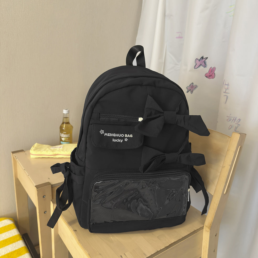 Charming Bow-Detail School Backpack