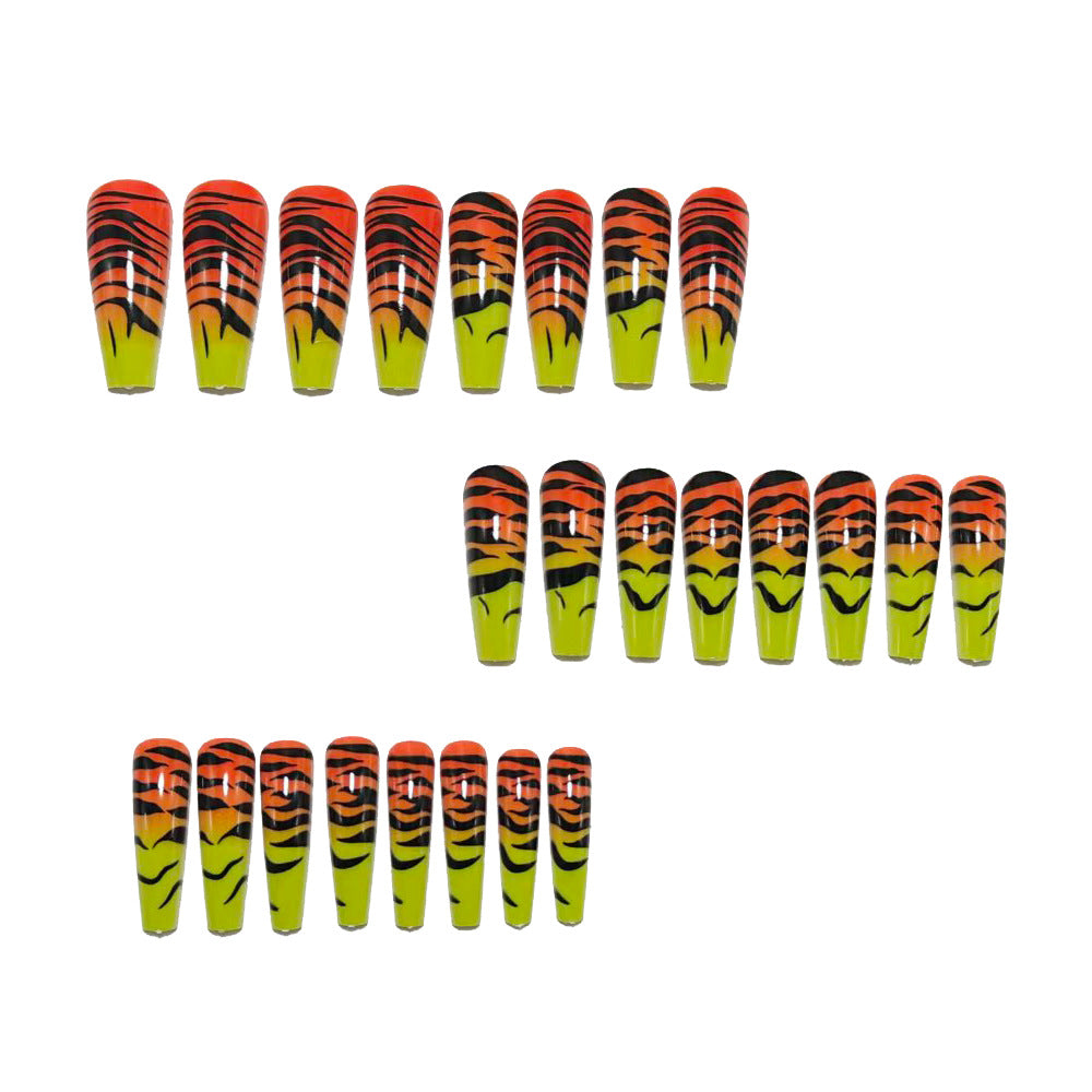 Fashionable Tiger Design Artificial Nails Kalsten
