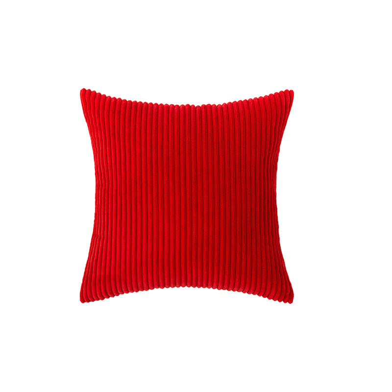 Corduroy Ribbed Square Accent Pillow Cover with Deep-Channel Texture and Concealed Zipper