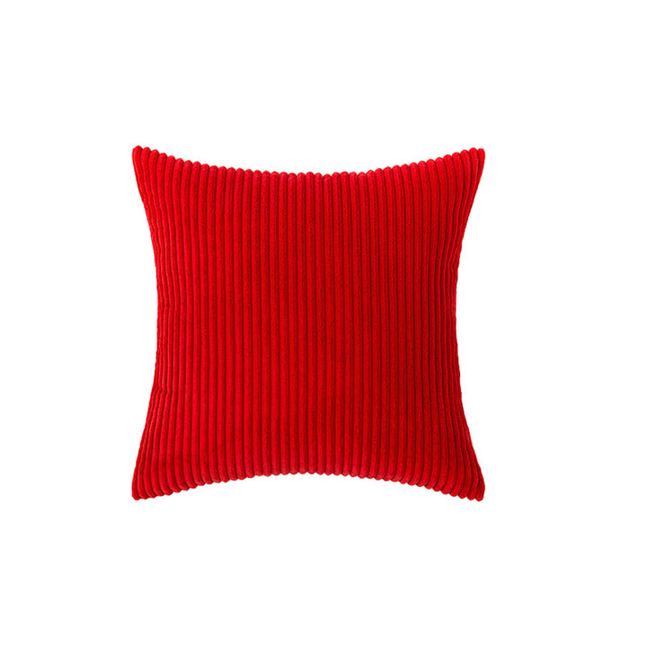 Corduroy Ribbed Square Accent Pillow Cover with Deep-Channel Texture and Concealed Zipper