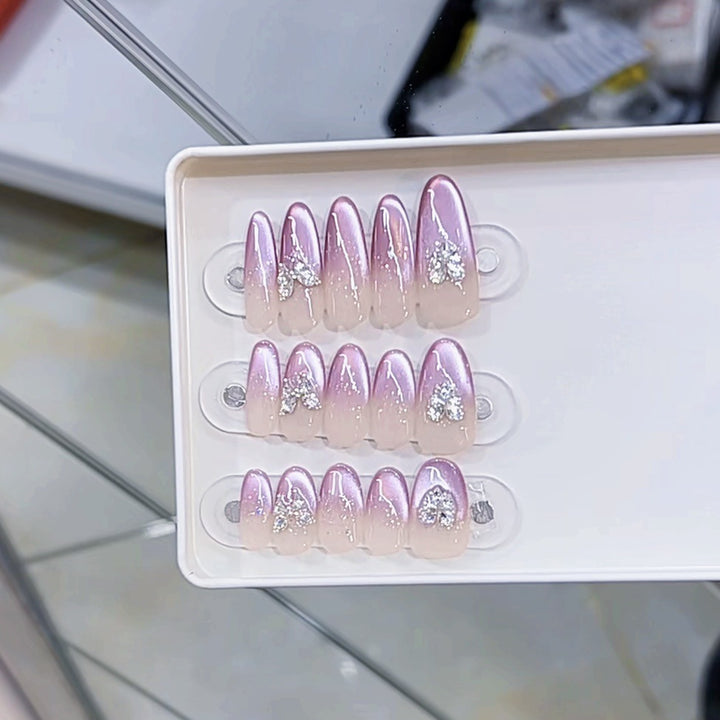 Ombre Glitter Press-On Nail Set Kalsten