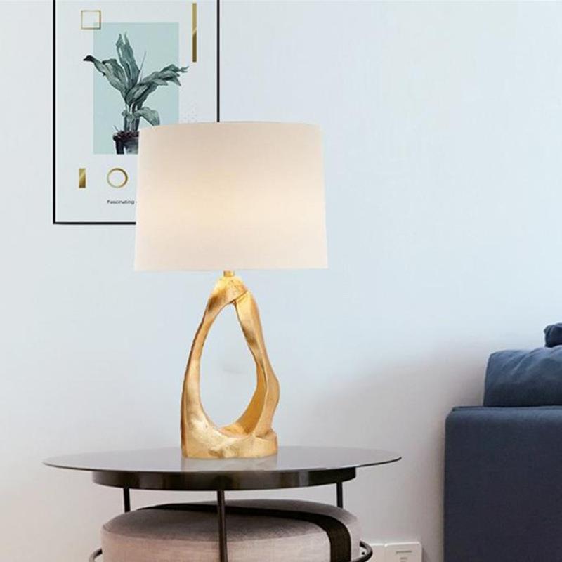 Sculptural Table Lamp with Elegant Gold Base