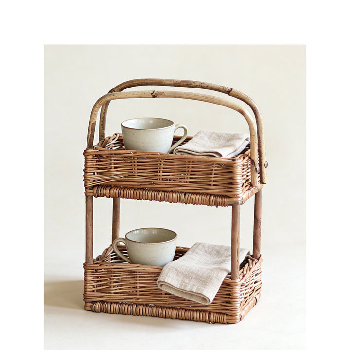 Braided storage basket with handle Kalsten
