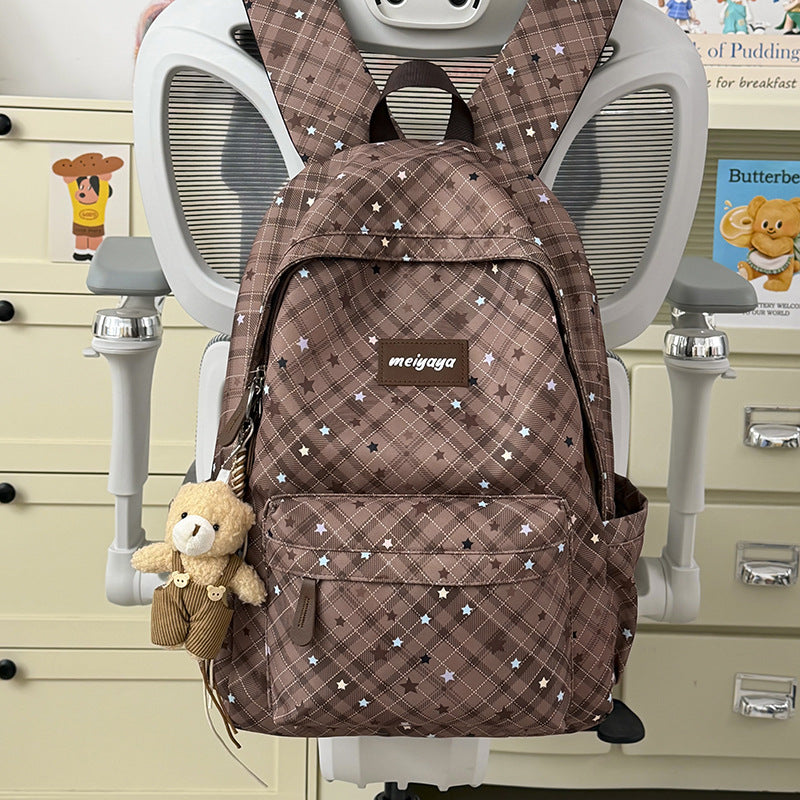 Stylish Lightweight Backpack with Cute Teddy Bear Keychain Kalsten