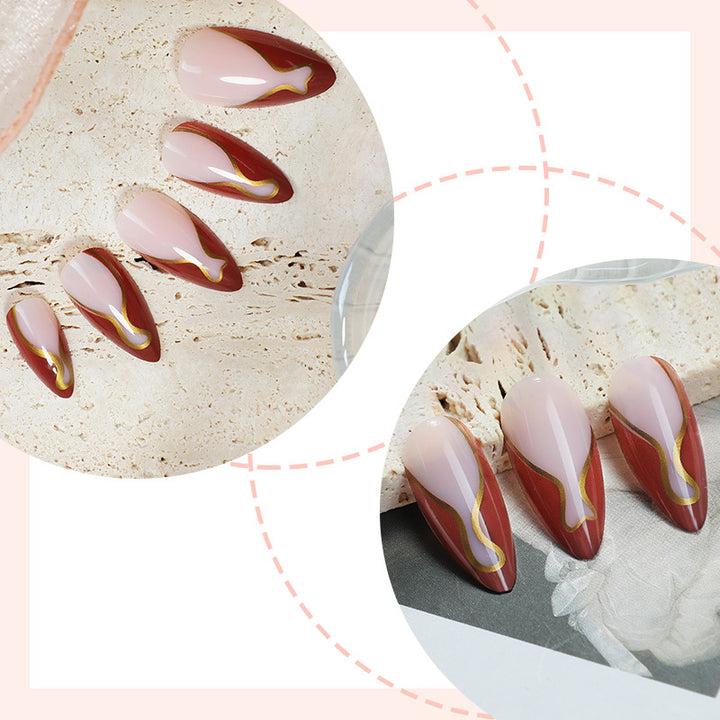 Artistic Nail Art Set with Elegant Swirl Design kalsten