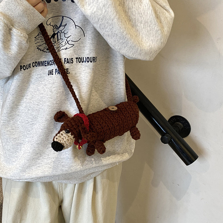Adorable Crocheted Dog-Themed Crossbody Bag
