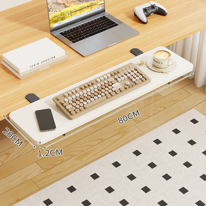 Clamp-On Foldable Bamboo Side Tray Table for Desk and Sofa