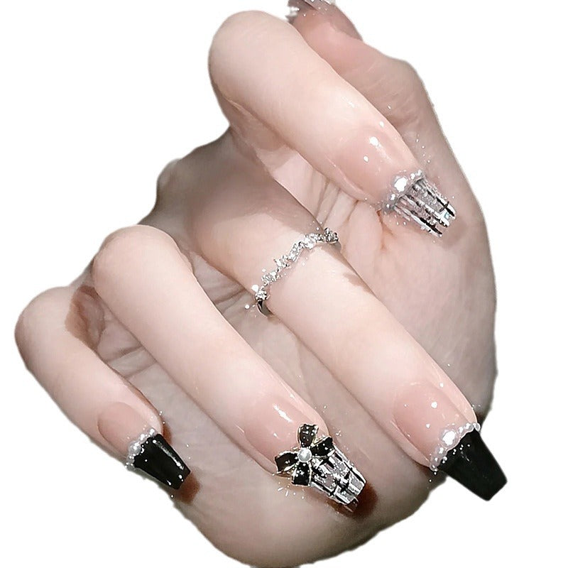 Glamorous artificial fingernails with glitter and moon designs Kalsten