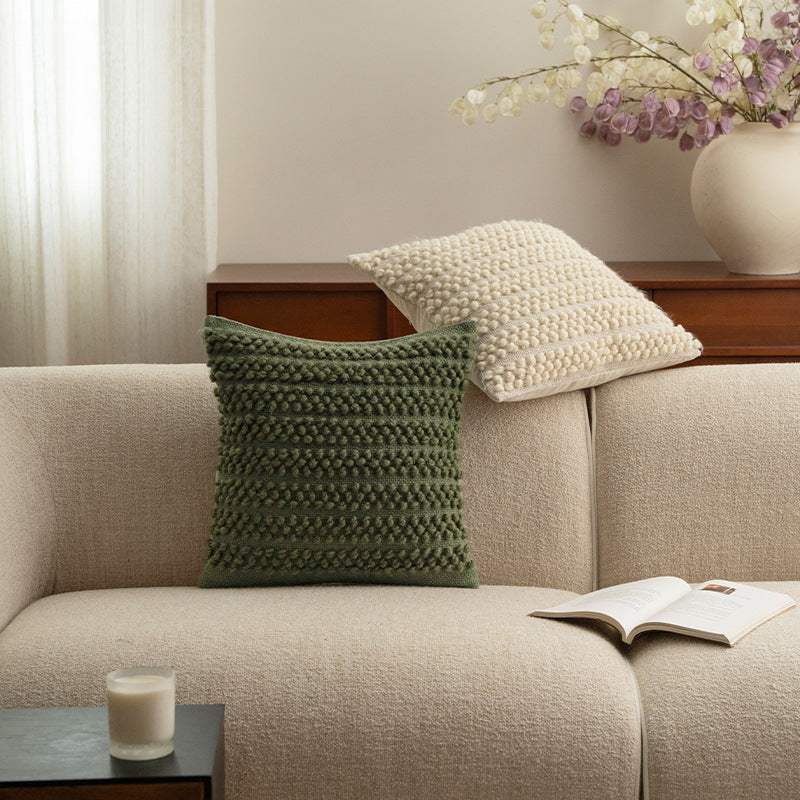 Structured knitted cushion with bobble look Kalsten