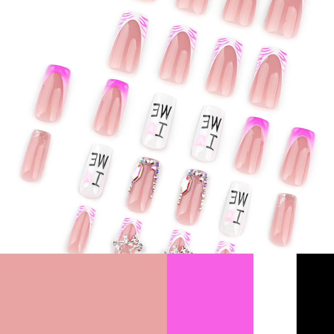 Artful nail art with romantic embellishments and glitter accents Kalsten