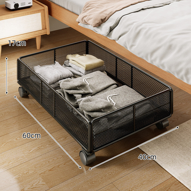 Large Metal Grid Under-Bed Storage Basket