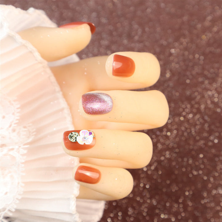 Glitter Floral Press-On Nail Set Kalsten