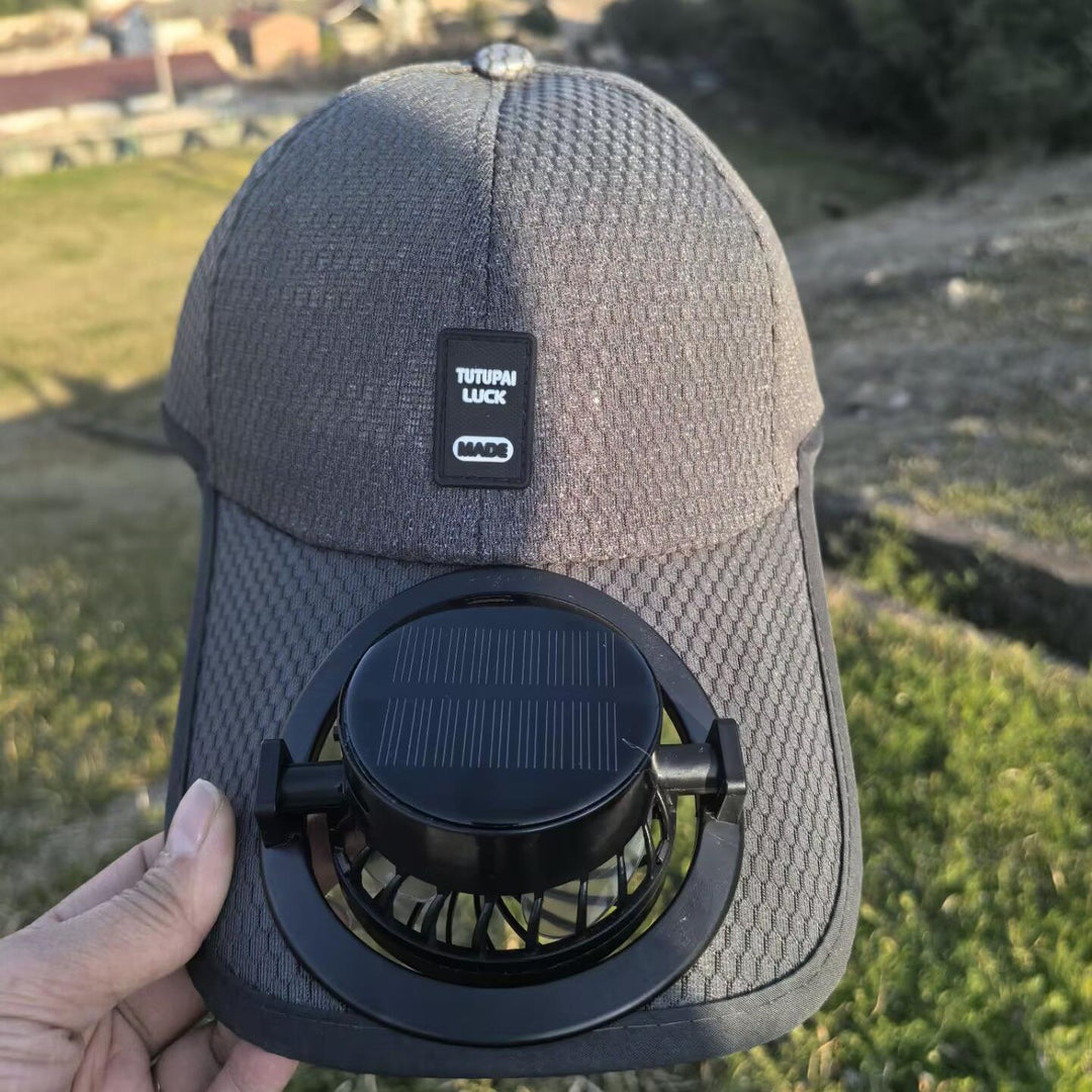 Solar-powered baseball cap with detachable solar fan and breathable honeycomb fabric Kalsten