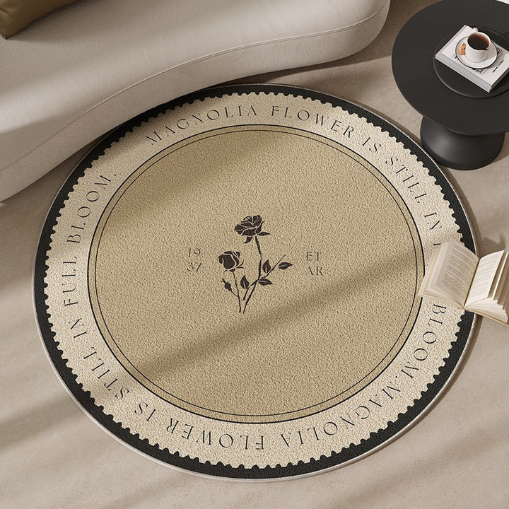 Round Motivational Area Rug Kalsten
