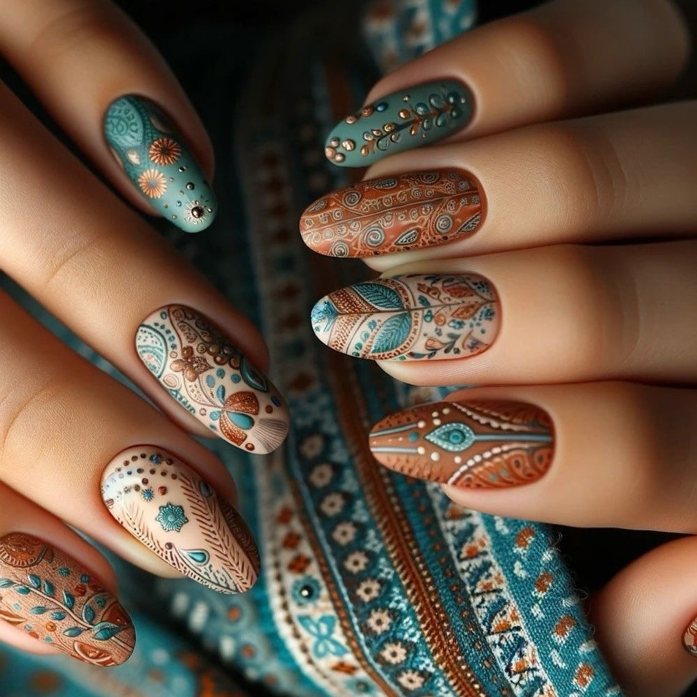 Artificial nails in ethnic design Kalsten