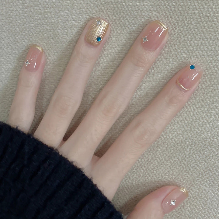 Decorative Press-On Nails with Sparkling Accents Kalsten
