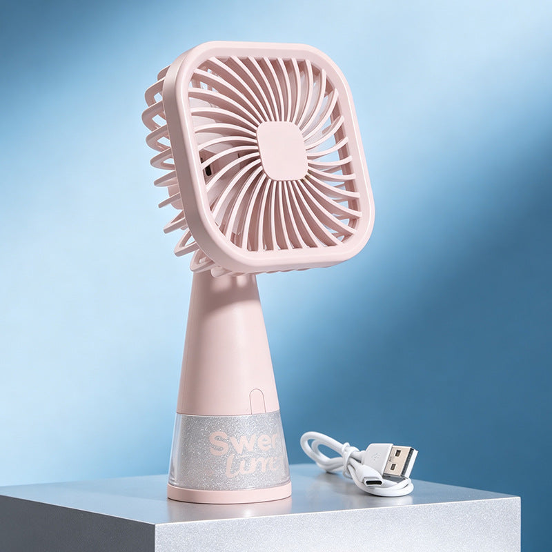 Women's portable mini hand fan with rechargeable USB function Kalsten