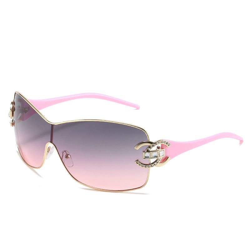 Fashionable Oversized Shield Sunglasses Kalsten