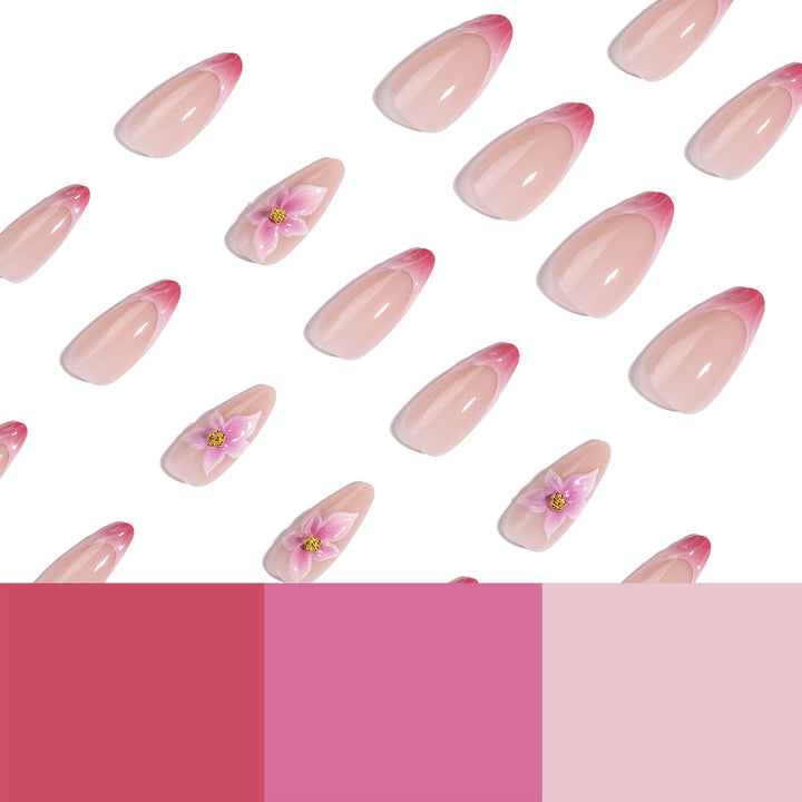 Artistic Nail Extensions with Floral Accents Kalsten