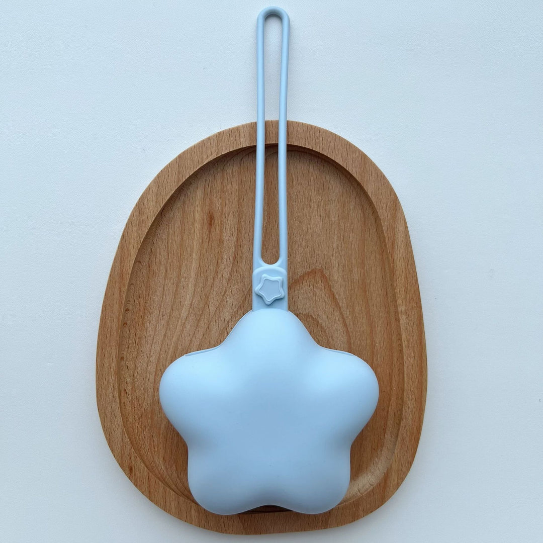 Soft-Touch Silicone Star-Shaped Mini Pouch Keychain with Elastic Loop