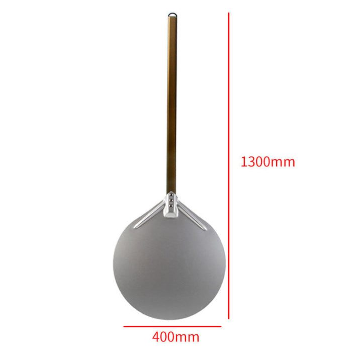 long wooden handled round aluminum pizza peel with reinforced neck Kalsten