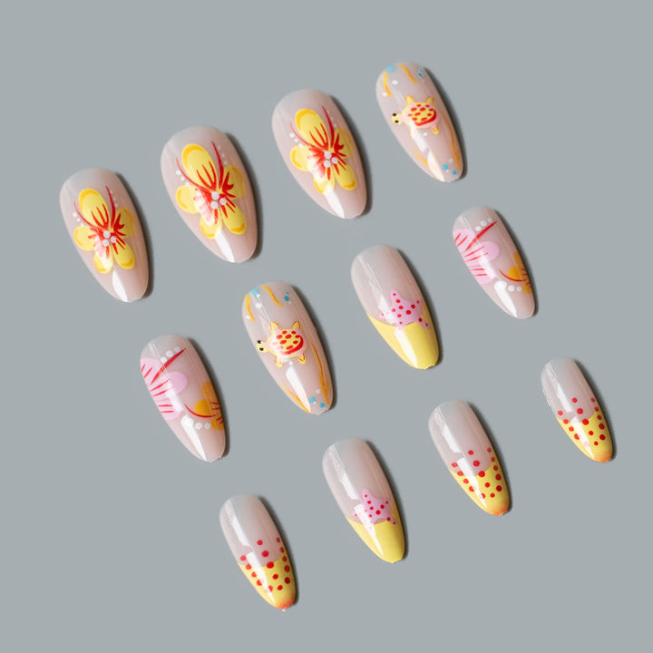 Artistic Ocean-Inspired Nail Art Set
