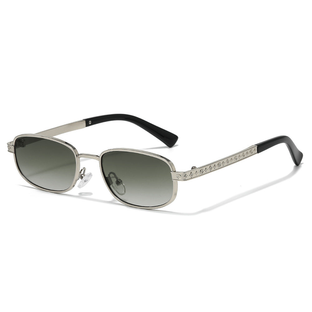 Stylish Rectangle Frame Sunglasses with Nose Pads Kalsten