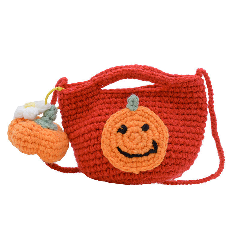Playful Pumpkin-Themed Crochet Handbag