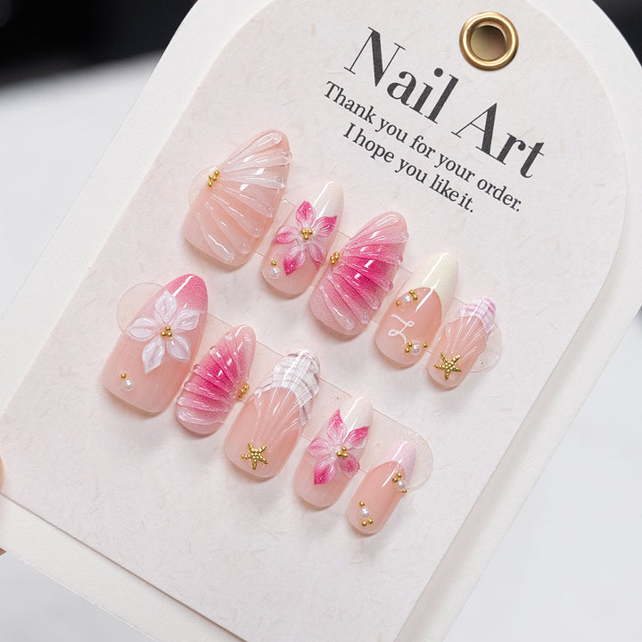 Floral-Designed Press-On Nail Set