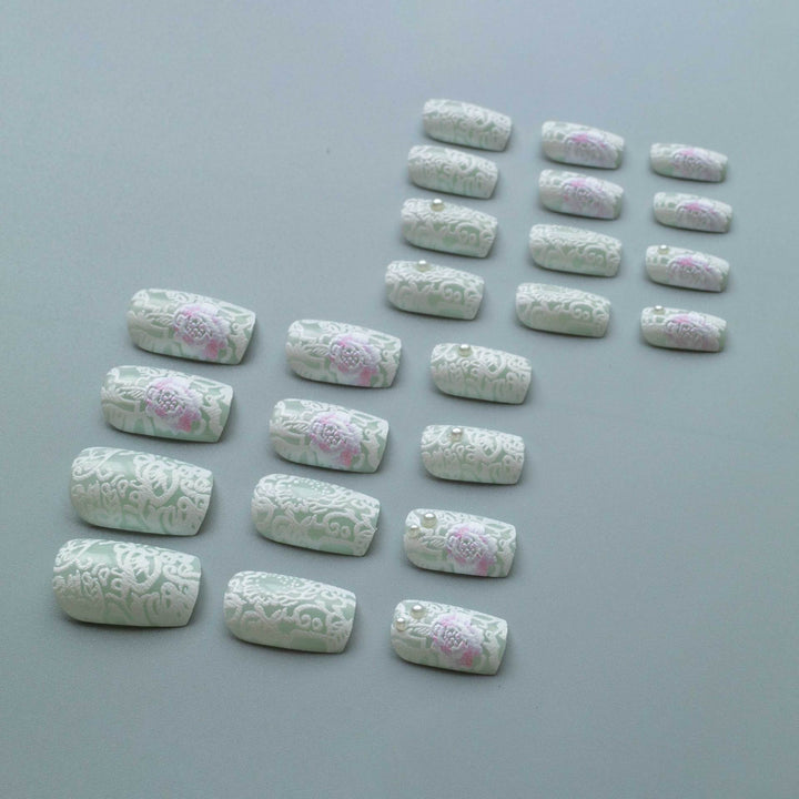 Intricate Floral Lace Nail Art
