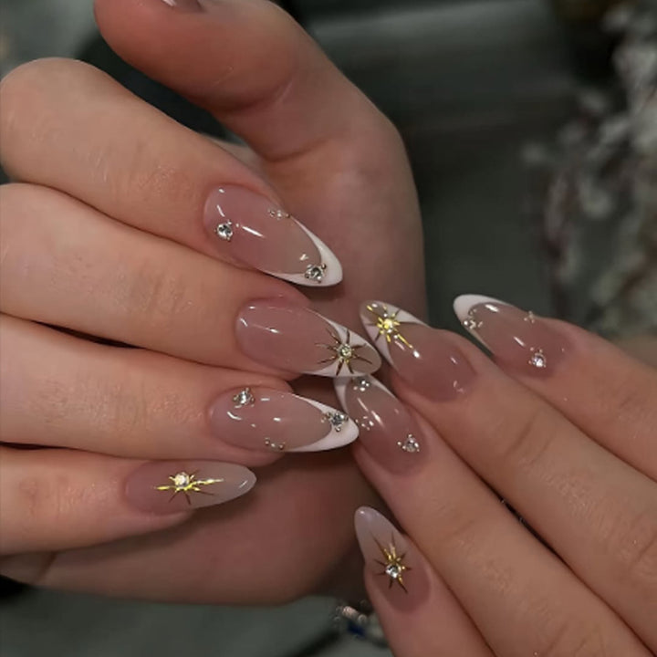 Artificial nail set with elegant tips and glitter accents Kalsten