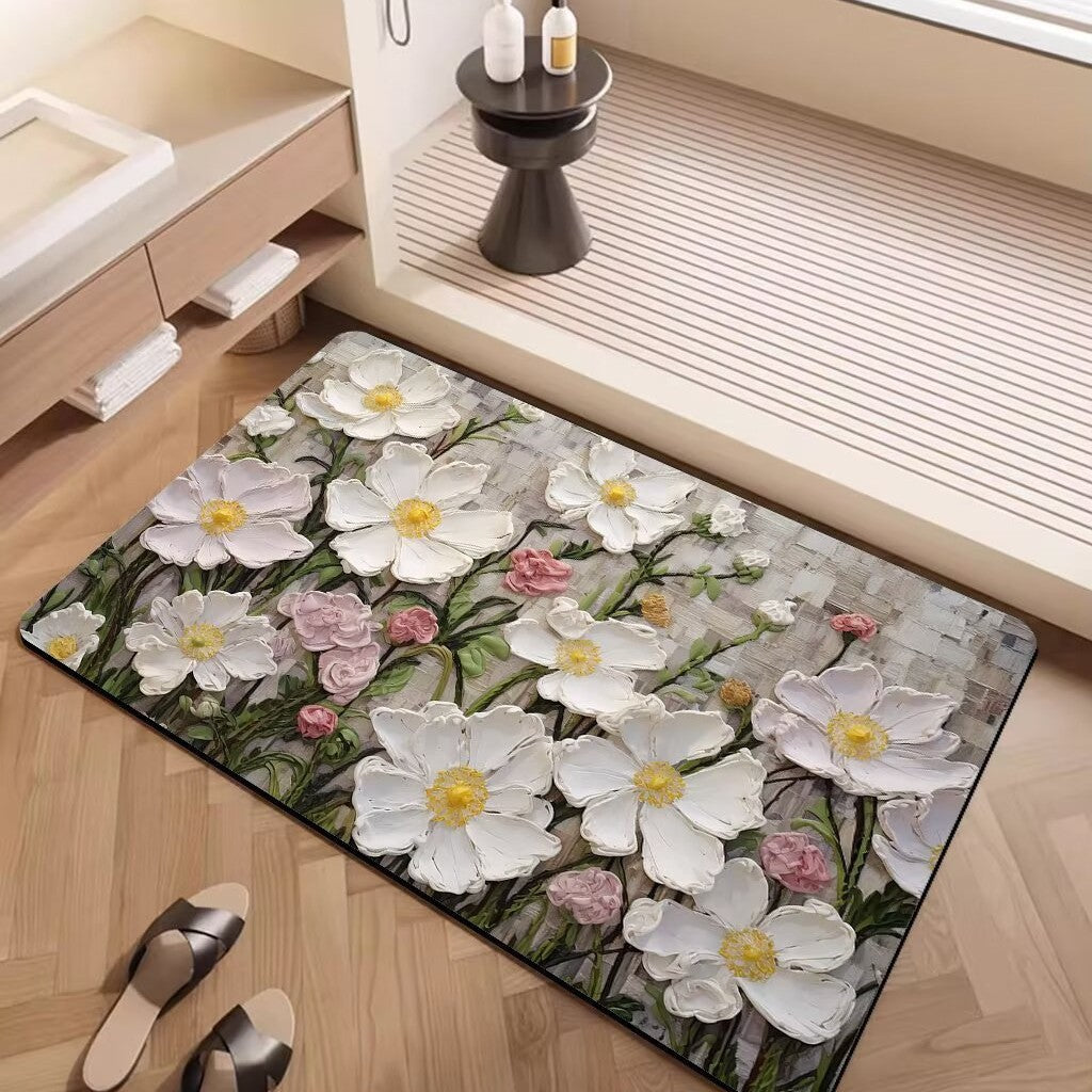 Artistic Floral Pattern Area Mat Kalsten