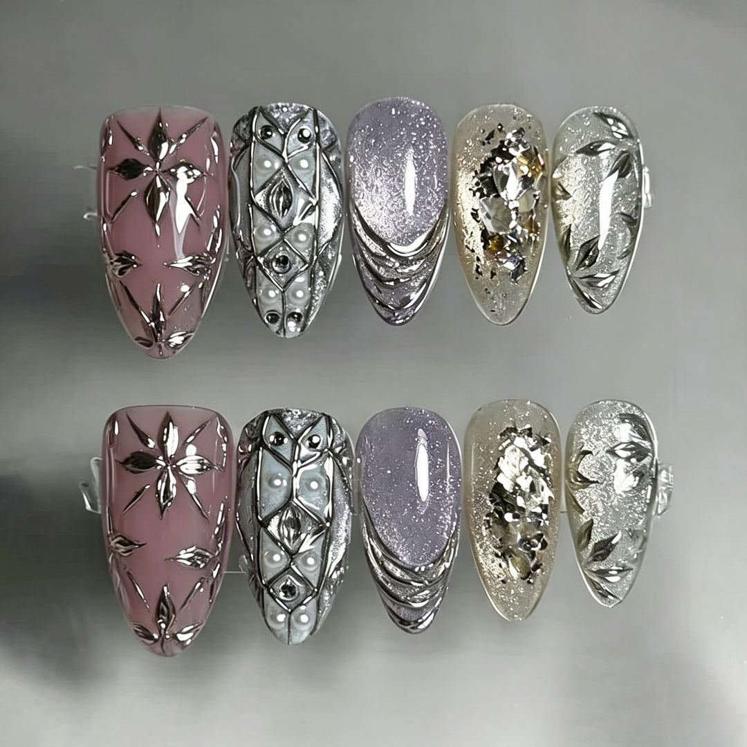 Artistic Embellished Press-On Nail Set