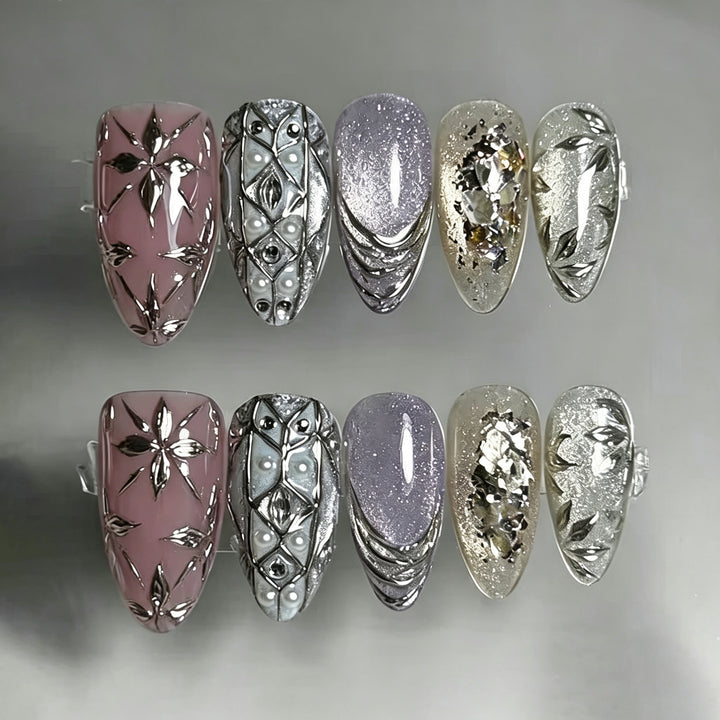 Artistic Embellished Press-On Nail Set