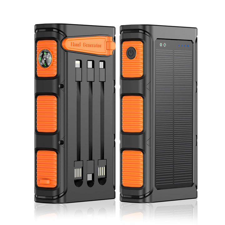 Portable Solar Power Bank With Qi Charging Function And Integrated Flashlight Kalsten